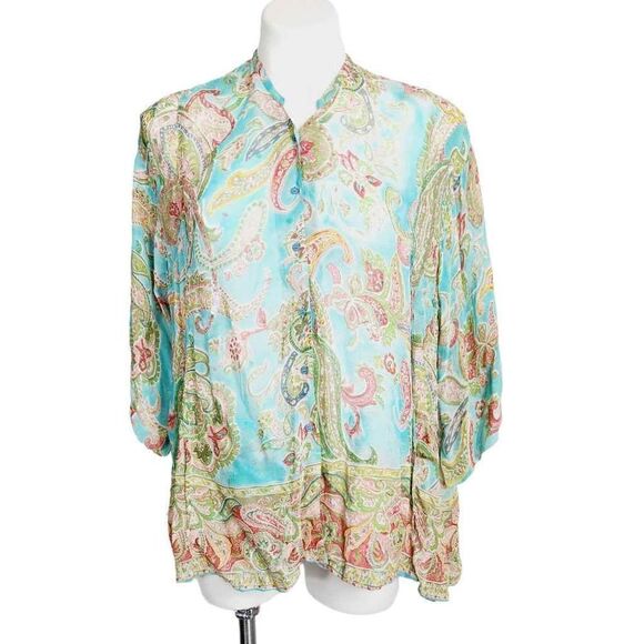 Rene Derhy floral paisley top Size small - Picture 1 of 9